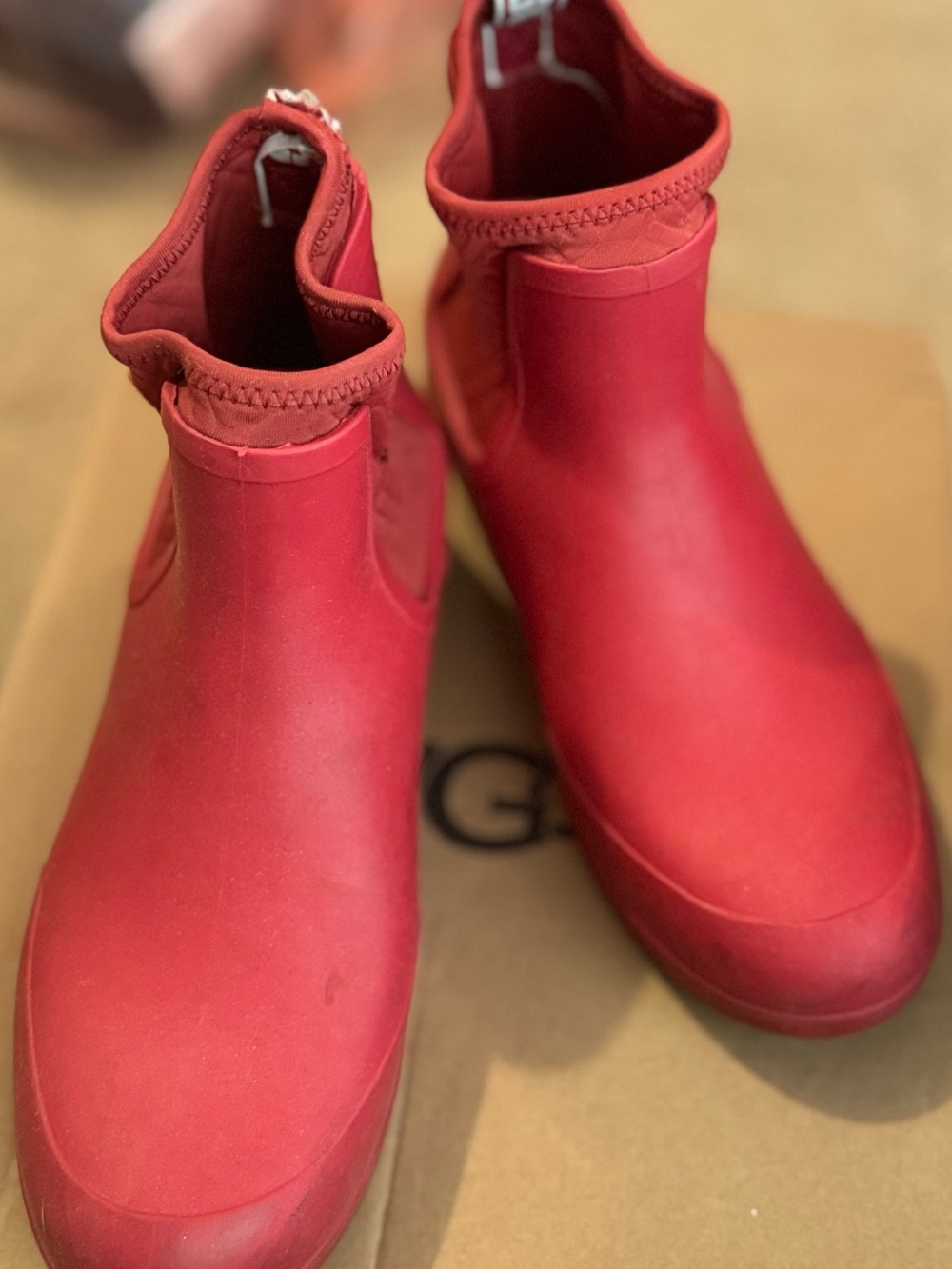 UGG Women's Red Chelsea Rain Boots